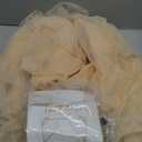 10x10ft Champagne Tulle Backdrop Curtain with Lights String for Parites, Sheer Backdrop Curtains for Wedding Baby Shower Birthday Party Photo Shoot Decorations (10ft x 10ft(2 Panels 5*10ft))