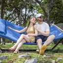 SUNCREAT Extra Large Hammocks for Outside, Heavy Duty Hammocks with Stands Included, Navy