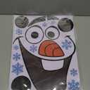Christmas Snowman Decals - Large Size Snowflakes & Candy Indoor/Outdoor Decorations for Winter Doors & Windows