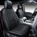 Coverado F150 Seat Covers for Ford, Car Seat Cover Full Set, Leather Seat Covers for Cars Automotive Seat Cover Fit for 2015-2025 F150 and 2017-2025 F250 F350 F450 (Black)