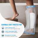Waterproof Leg Cast Cover for Shower with New Upgraded Non-Slip Padding Bottom,Reusable Sealed Watertight Foot Protector to Keep Wound Covers & Bandages Dry, Perfect Fit for Leg Foot Ankle