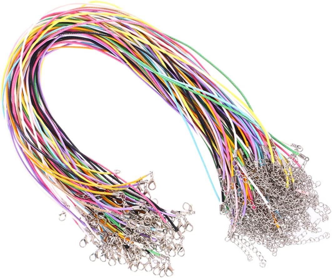 60pcs Craft Necklace Strings DIY Jewelry Supplies Clasp for Long Wax Cord Projects