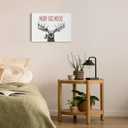 Ryeolo Funny Christmas Moose Wall Art Framed, Moose Christmas Decorations, Farmhouse Holiday Xmas Elk Deer Canvas Wall Art Prints for Home Bedroom Living Room Office Decor, 12x16 Inches