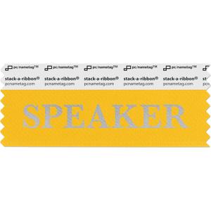 pc/nametag Speaker Badge Ribbons with Adhesive, 4" x 1-5/8", 100pk, for Nametags 4 or Wider, Individual Titles for Conferences, Trade Shows, Meetings,