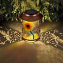 Dragonfly Solar Lanterns Outdoor Waterproof, Birthday Gifts for Women Mom Grandma , Metal Garden Decor Hanging Solar Lights Outside Decorative for Yard Patio Backyard Porch Decorations (Sunflower)
