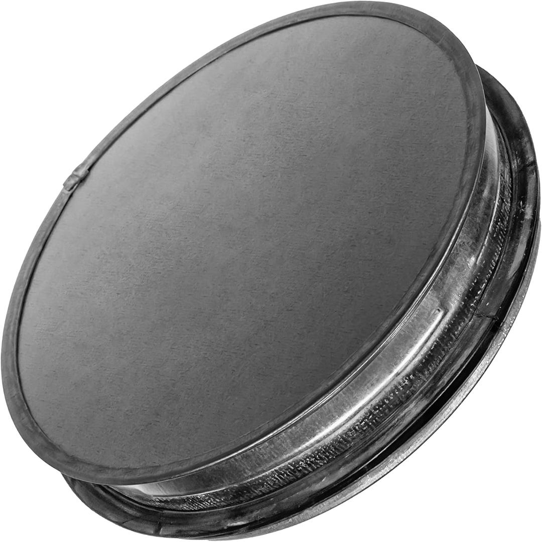 4 Inch Duct End Cap with Rubber Gasket - Galvanized Steel Round Vent Cover for Outdoor and Indoor Use  Pipe Cover  Steel Plug for Dryer Ducts and Pipes  End Cap for HVAC Systems