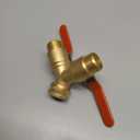 Hose Splitter 2 Way Heavy Duty Brass Garden Hose Splitter with 304 Stainless Steel Long Handle Outdoor Full Flow Hose Splitter Connector,Y Valve 3/4 Inch GHT Thread