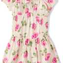 The Children's Place girls Floral Smocked Babydoll Dress (Fair Ivory, XS)
