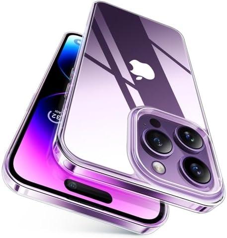 TORRAS Diamond Clear for iPhone 14 Pro Max Case, Anti-Yellowing, 12FTMil-Grade Drop Protection, Shockproof Slim Protective Hard Back Soft Bumper with Airbag for iPhone 14 ProMax Case, Crystal Clear