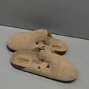 KIDMI Genuine Suede Clogs for Women Cork Footbed Sandals Leather Mules Potato Shoes with Arch Support Size 40