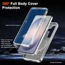 for Samsung Galaxy S26 Case with Magnetic Invisible Stand[Compatible with MagSafe] with Screen Protector Dual Layer Full Body Military Shockproof Translucent Phone Cover-White