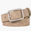 Women Suede Belts for Women Fashion Leather Belts With Silver Buckle Ladies Waist Belt For Jean Pant Dress