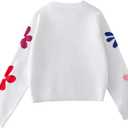SOLY HUX Girl's Floral Sweaters Long Sleeve Crewneck Sweater Pullover Tops