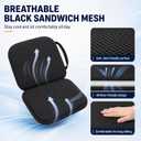 Sojoy 3 in 1 Foldable Gel Seat Cushion Featured with Memory Foam Breathable Seat Cushion for Pressure Relief (Size: 18.5 x 15" x 2"Black Mesh)