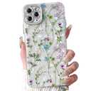 NITITOP Compatible with iPhone 11 Pro Case Cute Flower Floral Shell Textures for Girls Women Soft TPU Slim Hard Back with Lens Protective Phone Cover - Cirrus, Pack Of 4