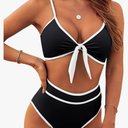 Blooming Jelly Womens High Waisted Bikini Set Tie Knot High Rise Two Piece Swimsuits Bathing Suits, Size L