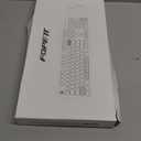 FOPETT Wireless Keyboard and Mouse Combo - 2.4G Full-Sized Cute Colorful Retro Keyboard with Round Keycaps 104 Keys Typewriter Keyboard for Laptop/Windows/PC-Pink Colorful