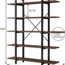 Bookshelf, Industrial Style Bookcase, Book Rack, Storage Rack Shelves in Living Room/Home/Office, Books Holder Organizer for Books/Movies (5-Tiers)