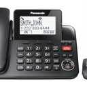 Panasonic Corded/Cordless Phone with Advanced Call Block, 2-Way Recording and Digital Answering Machine, 1 Handset Expandable up to 6 Cordless Handsets - KX-TGF850B (Black)