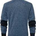 Msmsse Men's Knitted Cardigan Sweaters Jacket Full Zip Sweater Coat Blue Grey US XL (Blue, XL)