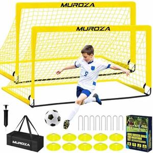 Amazon.com : Kids Soccer Goals for Backyard Set, 2 Pack of 6x4 ft Portable Pop Up Soccer Nets with Soccer Ball, Agility Ladder, Cones, Complete Training Equipment for Youth, Toddler Outdoor Sports Games : Sports & Outdoors