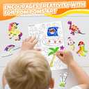 PARTYWIND Foil Pom Poms Art for Kids - Unicorns Princesses Ocean DIY Creative Craft Kits, Travel Toys, Party Favors, School Supplies, Birthday Gifts for Girls Boys Ages 4, 5, 6, 7, 8, 9, 10, 11, 12