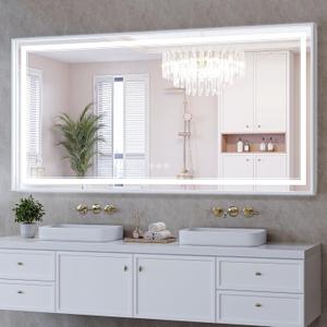 30"x60" LED Bathroom Mirror with Lights, Front & Backlit, Anti-Fog, Dimmable, 3 Color Temperature, CRI 90+, LED Mirror for Bathroom with Premium Full Aluminum Frame, Touch Control with Memory