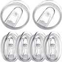 6 Pack Tumbler Lid Replacement, 8-12 OZ Water Bottle Tops, Slider Cup Lids, Spill Proof Coffee Cup Cover, BPA Free Clear Cups Covers for 2.8 Inch Mouth Tumbler Cooler