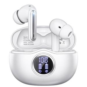 Wireless Earbuds, Bluetooth 5.3 Headphones HiFi Stereo 50H Playback LED Digital Display Ear Buds