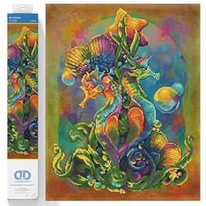 DIAMOND DOTZ Sea Horses Diamond Painting Kits for Adults - Diamond Art Kits a Relaxing Creative Craft Kit with Dotz Gems 20x25