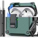 Inesore Compatible with AirPods 4th Generation Case, with Cleaner kit, Automatic Snap Switch Secure for New Airpods 4 Charging Cover [with Active Noise Cancellation] (2024)