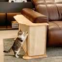 2 in 1 Cat Scratcher Side Table for Couch, Sofa Protector End Table