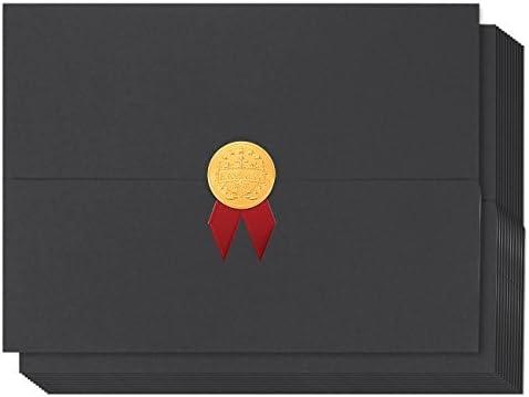 12-Pack Award Certificate Holders - Bulk Certificate Holders for Graduation, Diploma, Employee Appreciation, Certifications (12.5 x 9.2")