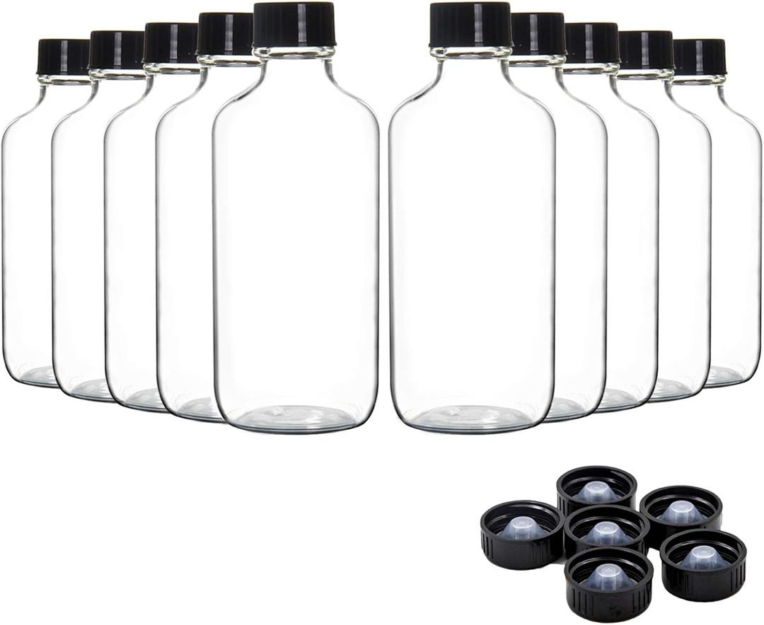 Youngever 16 Pack Empty Glass Bottles with Lids, Refillable Container for Essential Oils, Vanilla Extract and More (2 Ounce)
