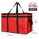 Bodaon 10-Pack Insulated Food Delivery Bag for Commercial Delivery, XXX-Large Grocey Shopping Bag for Catering, Cooler/Thermal Bags for Pizza, Red