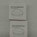 Denture Case, 2PCS Retainer Case with Strainer Basket, 2 in 1 Denture Bath Case No-Leak Retainer Cleaner Case, Retainer Holder for Travel, Mouth Guard Case for Dentures, Clear Braces, Night Guard (Blue-Orange)