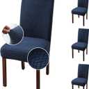 Genina Chair Covers for Dining Room Set of 4 Dining Chair Cover Stretch Kitchen Parsons Chair Covers,Navy Blue