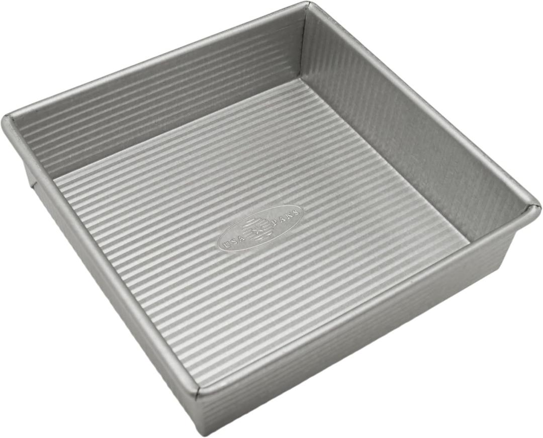 USA Pan Bakeware Nonstick Square Cake Pan, 8 Inch, Aluminized Steel