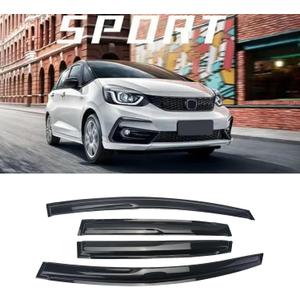 Window Visor with 2009-2014 Honda FIT 4 Door Rain Guards Outside Mount Sun Rain Wind Guards Window Visors for Cars, Vent Deflector 4 pcs 94129