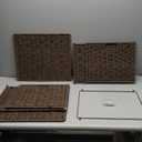 Extra Large Decorative File Box 181613in Seagrass Wicker File Box Organizer for Letter & Legal Size Hanging Filing Basket with Lid Document Folder Cabinet Home Office(Dark Brown,Paper Rope)
