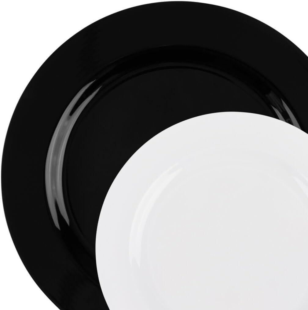 Mint Collection Plates Combo, White and Black, 7.5" + 10", Case of 288 (8 packs x 36)
