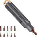 FANAUE EDC Precision Screwdriver Set, Magnetic Mini Screw Driver with 10 S2 Steel Bits & Portable Aluminum Handle, Compact Multi-Bit Pocket Tool for Electronics, Household Fixes, and DIY Projects