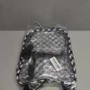 BTOOP Clear Mini Backpack for Stadium Events 12x12x6 Small Transparent Backpacks Plastic See Through Clear Bag for Concerts Work Festival Security Travel (Black White - Plaid)