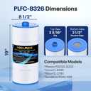 POOLPURE Spa Filter Replaces Sundance 6540-488, PSD125-2000, Unicel C-8326, Filbur FC-2780, Aladdin 22507, Baleen AK-70013, Magnum SU125, 125 sq.ft Filter Cartridge