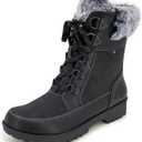 JBU Women's Antonio Fashion Lace Up Comfort Casual Waterproof Mid Calf Boot (12, Black)