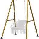 G TALECO GEAR Hammock Chair Stand,Heavy-Duty Steel Hammock Stand,300LBS Multi-Use Swing Stand for Outdoor Indoor，Hammock Chair not Include (Gold)