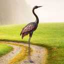 chisheen Outdoor Garden Crane Statues and Sculptures Metal Yard Art Statue for Garden Decoration Large Size (L-1PC)