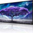 Wapluam Large Wall Art For Living Room Wall Decor For Bedroom Purple Trees Abstract Scenery Pictures Artwork Black Framed Canvas Prints Office Decor Painting Modern Nature Wall Art Ready to Hang (60L" x 30W")