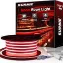 SURNIE LED Strip Lights Flexible 50ft Red Waterproof LED Rope Lights Outdoor, 110V Red Neon Lights Cuttable & Connectable Indoor Outdoor Decor DIY Lights for Room Festival Commercial Building