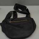 FEIBOON Spacious Nylon Crossbody Bag Bum Bag Handbags Wallets Purses Trendy Shoulder Bag for Women (Black)